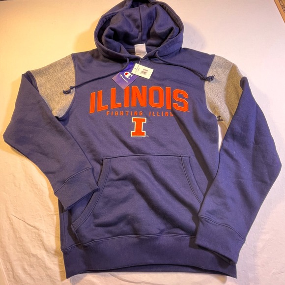 Champion Other - Champion Illinois Fighting Illini Hoodie Navy Orange Gray Colorblock Youth XS
